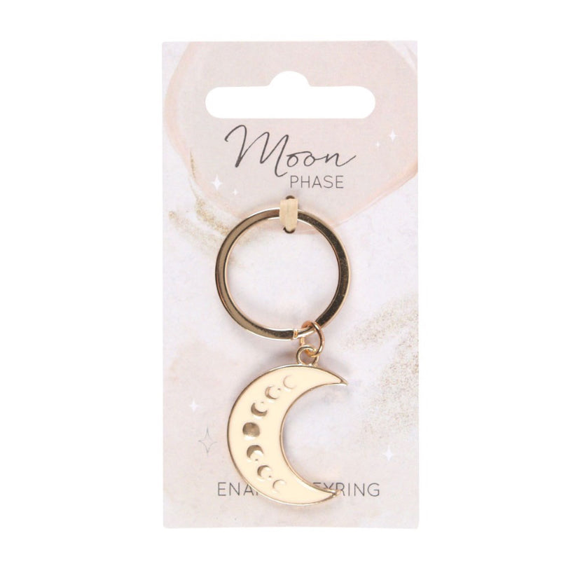 MOON PHASE CRESCENT ENAMEL KEYRING